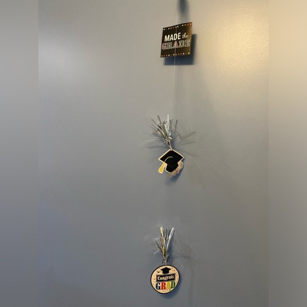 GRADUATION DECOR SET | 2 piece Gold Hanging Celebration Art